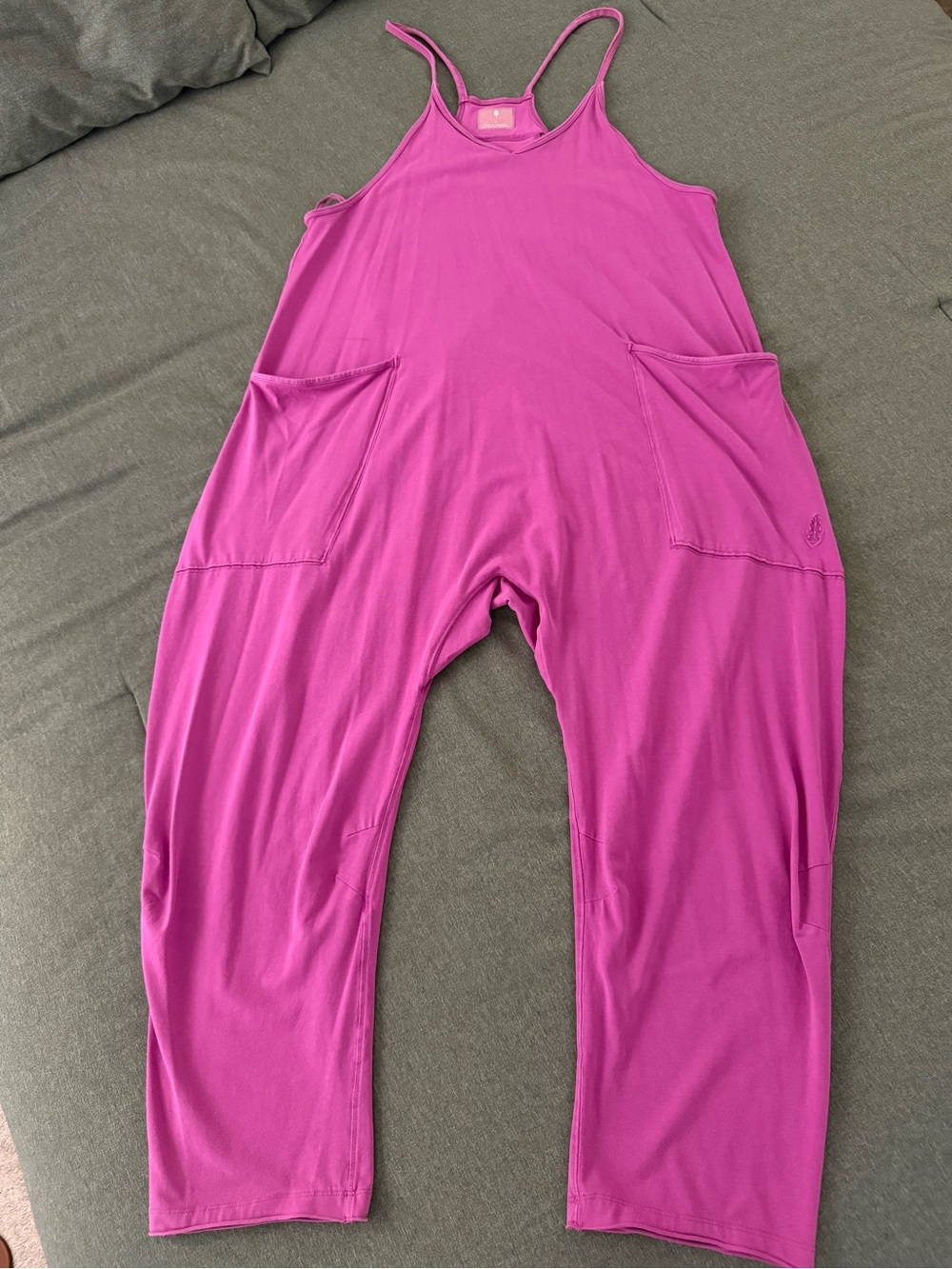Free People FP Movement Hot Shot Onesie Hot Pink Small Jumpsuit